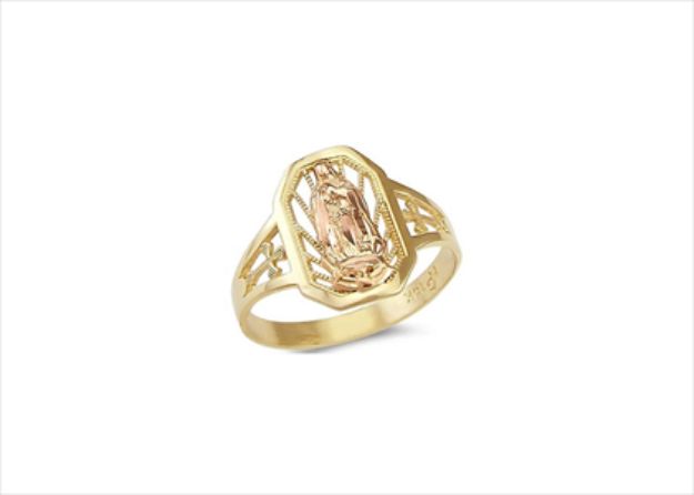 Two Tone Plated Mother Mary Ring