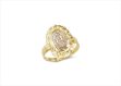 Two Tone Plated Filigree Virgin Mary Ring