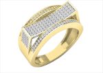 Gold Plated Concave Micro Pave Iced Out Ring