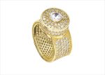 Round Micro Pave Gold Plated Ring