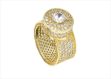 Round Micro Pave Gold Plated Ring