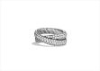Rhodium Plated Micro Pave Overlap Ring