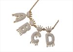 Micro Pave Iced Out Crowned Initial Letter Pendant