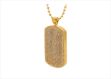 Gold Plated Micro Pave Dog Tag Pendant