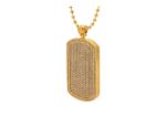 Gold Plated Micro Pave Dog Tag Pendant