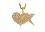 Gold Plated Heart break HBK Hip Hop Pendant