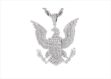 Rhodium Plated Iced Out Exec Pendant