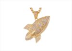 14 KT Gold Plated Rocket Emoji Pendant