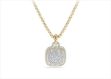 Gold Plated CZ Studded Cushion Shape Micro Pave Pendant