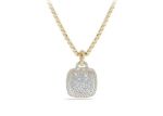 Gold Plated CZ Studded Cushion Shape Micro Pave Pendant