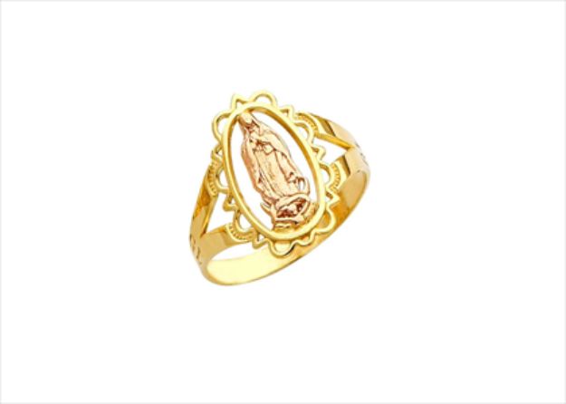 Two Tone Plated Mother Mary Religious ring