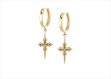 Cross Hoop Religious Earring