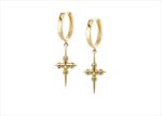 Cross Hoop Religious Earring