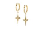 Cross Hoop Religious Earring