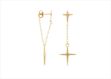 Religious Double Cross Chain Earring