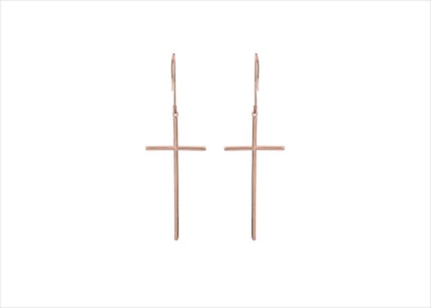 Plain Cross Religious Earring