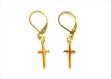 Gold Plated Religious Cross Earring