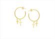 Religious Cross Hoop Earring