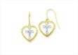 Heart Shape Religious Dangle Cross Earring