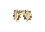 Multi Color CZ Virgin Mary Stud Religious Earring