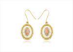 Three Tone Plated Mother Mary Earring