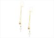 Three Tone Plated Dangle Cross Earring