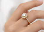 Gold Plated Bridal Halo Ring