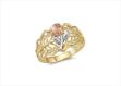 Three Tone Plated Filigree Flower ring