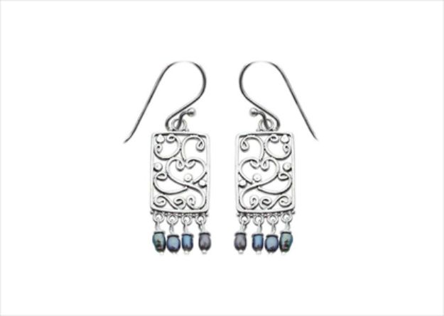 Rhodium Plated | Filigree Earrings