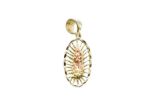 Three Tone Plated Filigree Mother Mary Oval Pendant