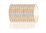 Three Tone Plated Side Veni Bangles