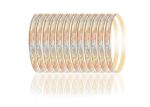Three Tone Plated Side Veni Bangles