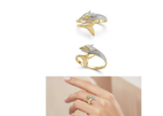 Two Tone Dolphin Jewelry Ring