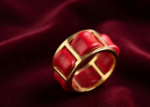 gold plated leather ring