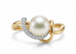 CZ Studded Pearl Ring