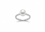 CZ Studded Pearl Ring