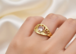 two tone heart ring
