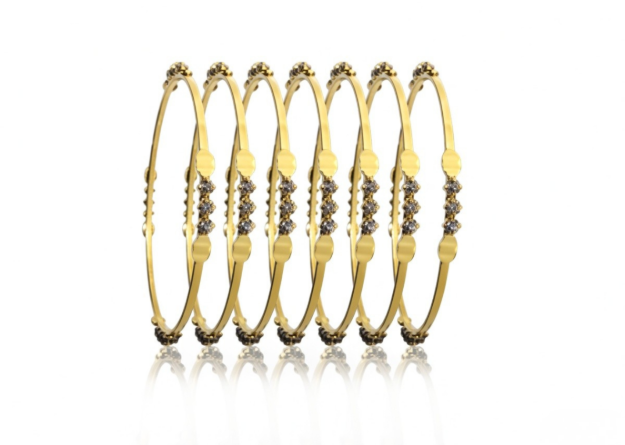 gold plated cz studded bangles