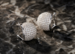 Rhodium plated clip earrings