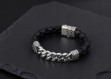 Curb Chain Leather Bracelet for Men