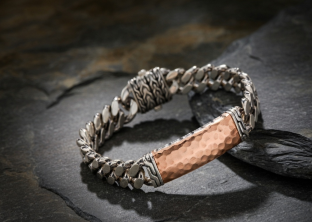 Two Tone Curb Chain Bracelet for Men