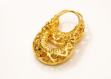 gold plated basket hoop earrings