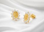 cz virgin mary earrings