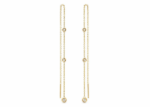 cz studded bezel threader earrings
