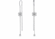 snowflake threader cz studded earrings