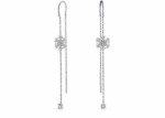 snowflake threader cz studded earrings