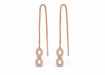 cz studded infinity threader earrings