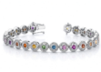 Silver & Multicolor Gemstone Bracelet