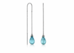 aquamarine threader earrings