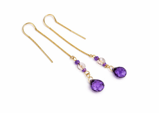 Gold plated threader earrings